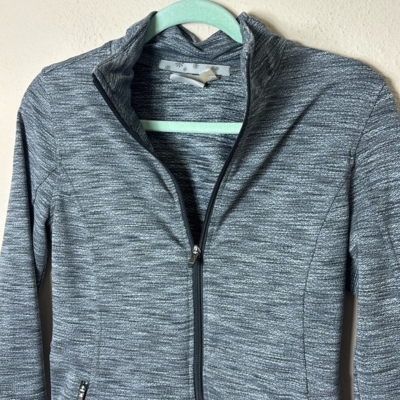 Athleta Heather Gray Full Zip Jacket Size XS Stretch Thumb Hole - Picture 6 of 10